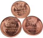 1936+1936-D+1936-S Lincoln Wheat Penny Cent Set/Lot ~~ Gem BU (red) ~ 3 Coins — photo 2