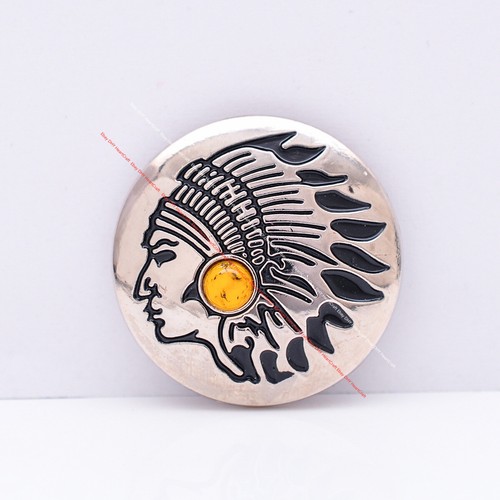 10X Indian Chief Turquoise Leathercraft Concho Clothes Connector Sewing Button - Picture 18 of 51