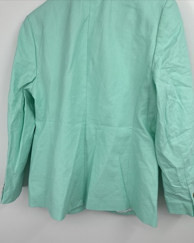 NWT J. Crew One Button Linen Blend Women’s Sz 10P Green Blazer $178 - Picture 4 of 5