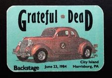 Grateful Dead Backstage Pass Harrisburg Pennsylvania PA 6/23/84 6/23/1984 Car GD