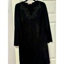 Laundry by Design Black Dress with Embellished Neckline Size 10
