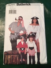 Vintage Butterick 6295  Pirate  Costume Sewing Pattern Adult Size XS-XL