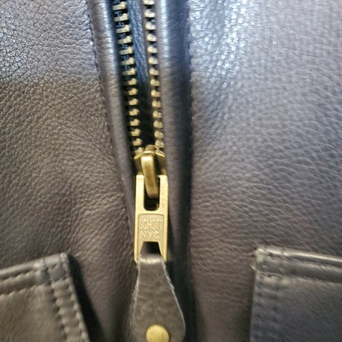 Schott Nyc Flt6 ✈Jacket Made in USA Pebble Supple Leathers Med NWT  Midnight Blu - Picture 6 of 15