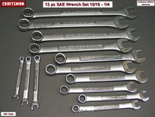 Craftsman Hand Tools 13pc Sae Standard 12pt Combination Wrench Craftsman Hand Tools 13pc Sae Standard 12pt Combination Wrench