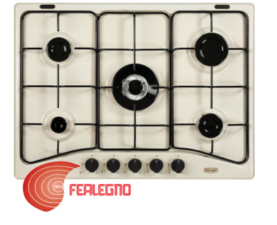 PIANO COTTURA 70CM 5 FUOCHI GAS CUCINA COMANDI FRONTALI AVENA SF57ASV  DELONGHI | eBay