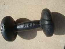 Vintage single 15lb BFCO Cast Iron Dumbell