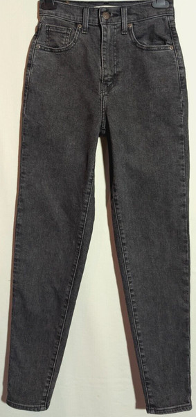 Women's Levi's High Rise Mum Jeans Relaxed Tapered Stretch Black Size 6 Leg 29"