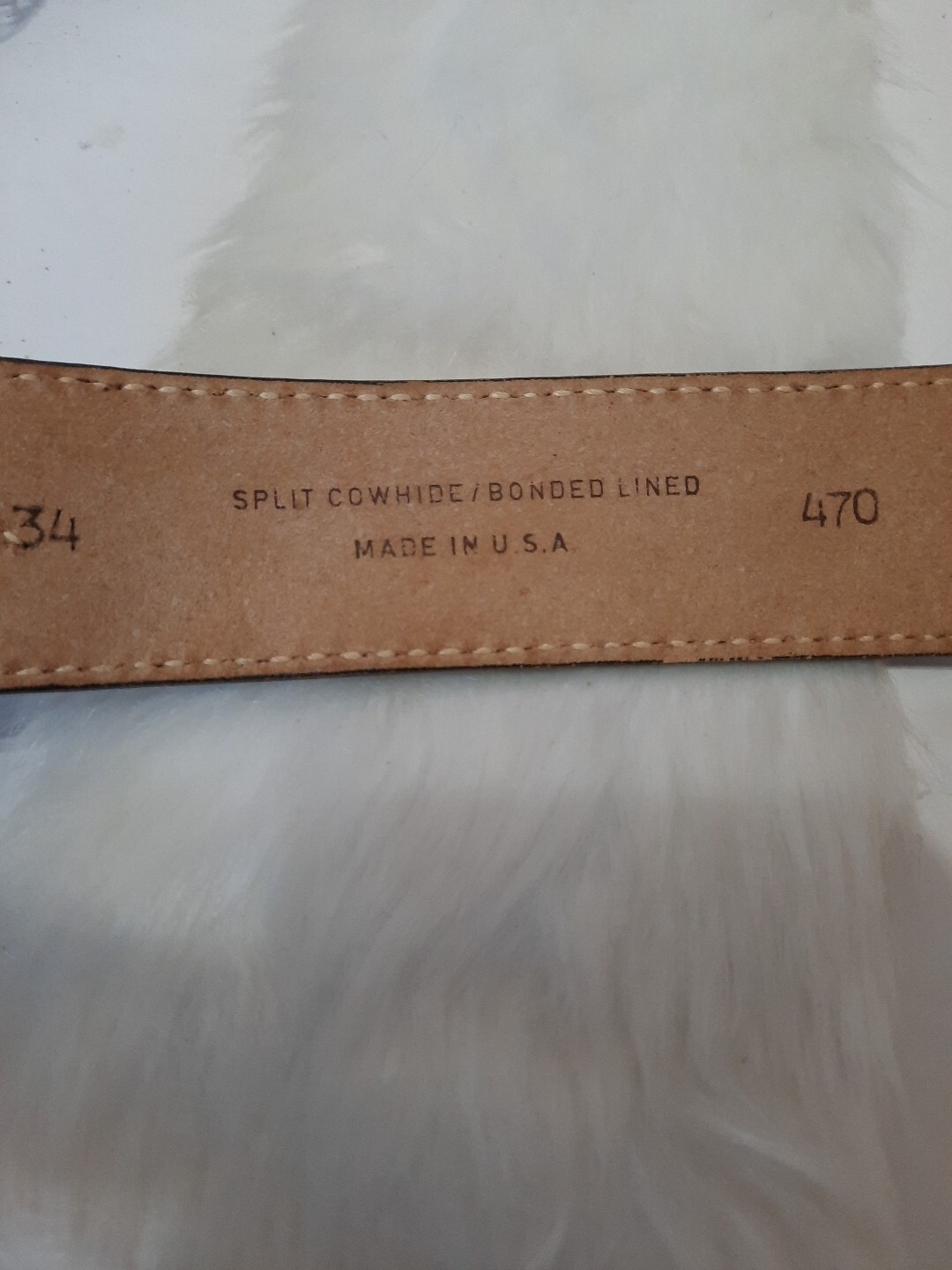 Leather Belt Split Cowhide/bonded Lined 34