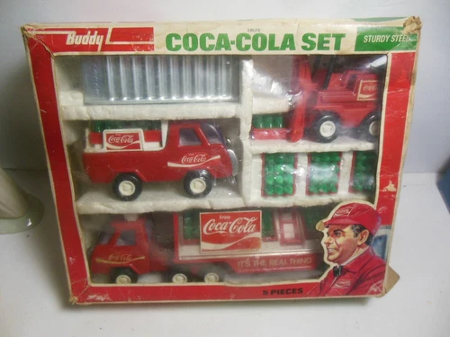 Buddy L Brute 5 pc. Coca Cola Set Vintage Steel Truck Toy  4973 Coke