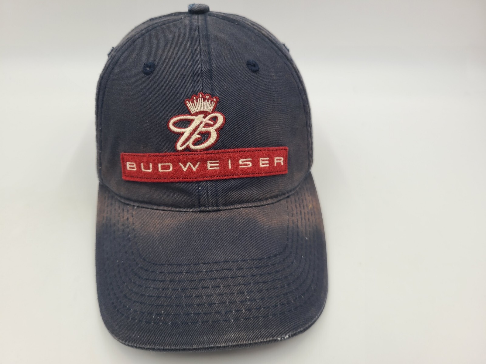 Budweiser Anheuser-Busch Distressed Strapback Adjustable Hat Cap Men Women Blue