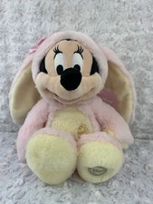 Disney Store Minnie Mouse Easter Bunny Plush 14 Pink Yellow Stuffed Animal B10