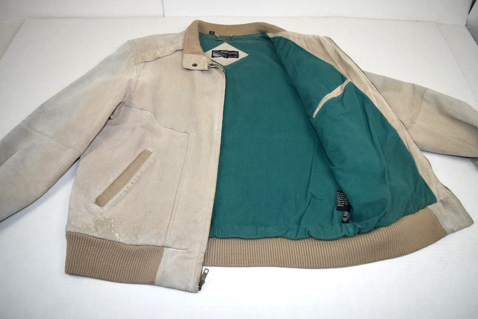 Chaqueta de cuero vintage solo para miembros 42 o talla M/L años 70 80 chaqueta de bombardero crema Foto 2 de 4