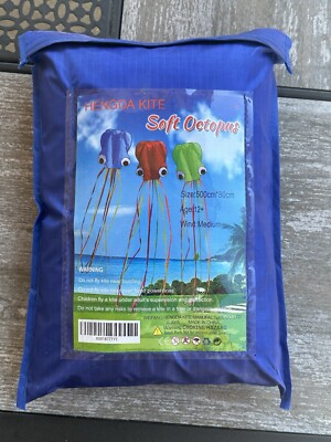 HENGDA KITE 3 Soft Octopus Flyer Kites with Long Colorful Tails New In Package