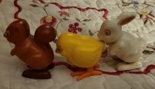 Vintage 1977 Tomy Wind Up Squirrel Toy/ Bunny/Chick