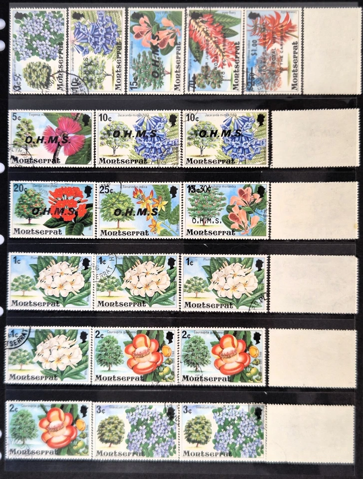 Stamps From MONTSERRAT - Flora FLOWERS - U/VF/LH + Overprints O.H.M.S - Image 2 of 2