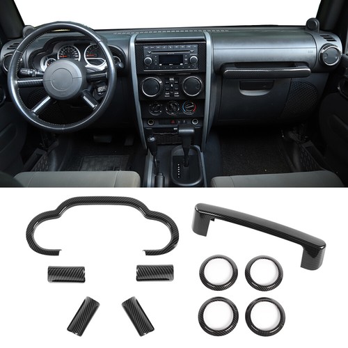 10pcs Car Decor Trim Cover Interior Accessories Kit for Jeep Wrangler JK 2007-10 - Picture 2 of 14