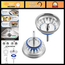 2 Pack Kitchen Sink Drain Strainer Stopper Combo - Stainless Steel Anti-Clog Fil