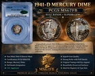 1941-D Mercury Dime PCGS MS67+ w/CAC Endorsement - Mega Toner!!