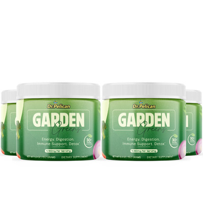 GardenGreens-Fruits & Veggies Detox Powder-Digestive & Immune Support-4 Bottles