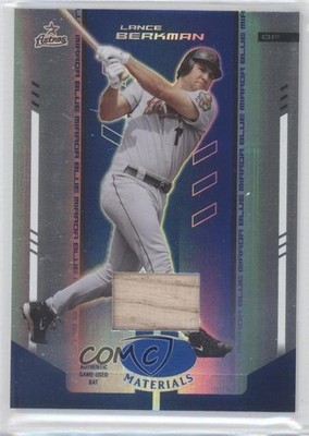 2004 Leaf Certified Materials Blue Mirror Bat 30/50 Lance Berkman #120 0v1