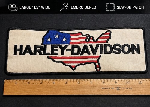 RARE 1980s-90s VINTAGE HARLEY-DAVIDSON Jacket VEST PATCH USA 11”