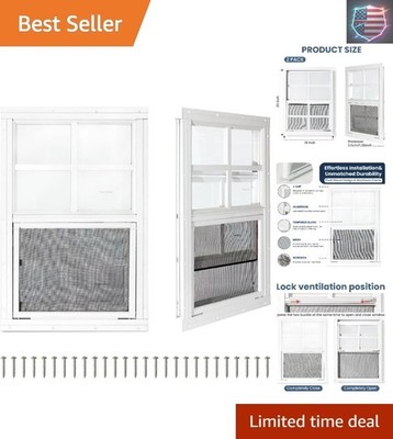 2 Pack Shed Windows,18'' x 23'' Small Sliding Windows,Flush Mount Windows with ...