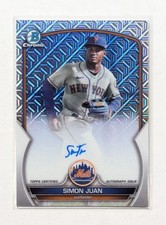 2023 Bowman Chrome Mega Box Simon Juan Mojo Auto #BCMA-SJN New York Mets