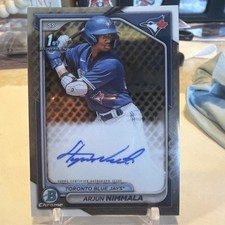 ARJUN NIMMALA 2024 BOWMAN CHROME 1ST AUTOGRAPH BASE BLUE JAYS AUTO 