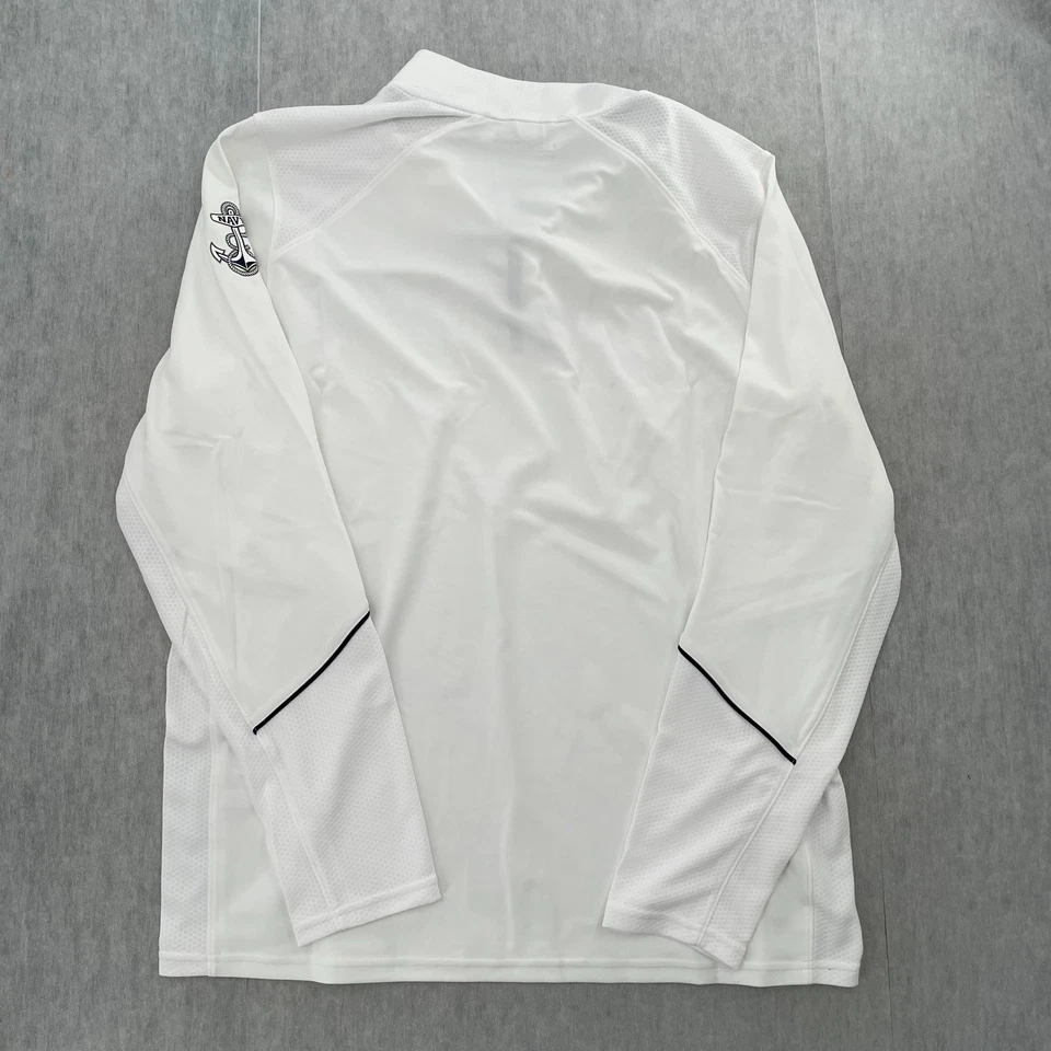 Свитер Under Armor Naval Academy взрослый размер XL белый 1/4 на молнии темно-синий мичман NCAA - Изображение 2 из 4