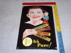 VINTAGE GOUDEY OH BOY GUM W/ELF PORCELAIN METAL BASEBALL CARD GASOLINE OIL SIGN!