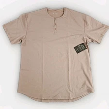 New BYLT Men's Drop-Cut Short Sleeve Henley LUX New With Tags Lavender