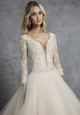 BNWT Ronald Joyce wedding dress 69424 BLUSH GOLD/LIGHT PINK UK