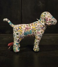 Victorias Secret VS Pink Dog Plush Stuffed White Doodles Graffiti Puppy
