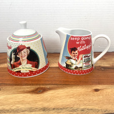 Portmeirion Vintage Kellogg's Sugar Bowl And Milk Jug/Creamer Set 1950's Style