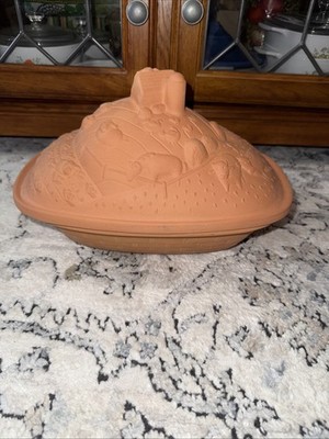 Farm 1984 Terra Cotta Clay Farm Baking Dish Dutch Oven Vintage Cottage