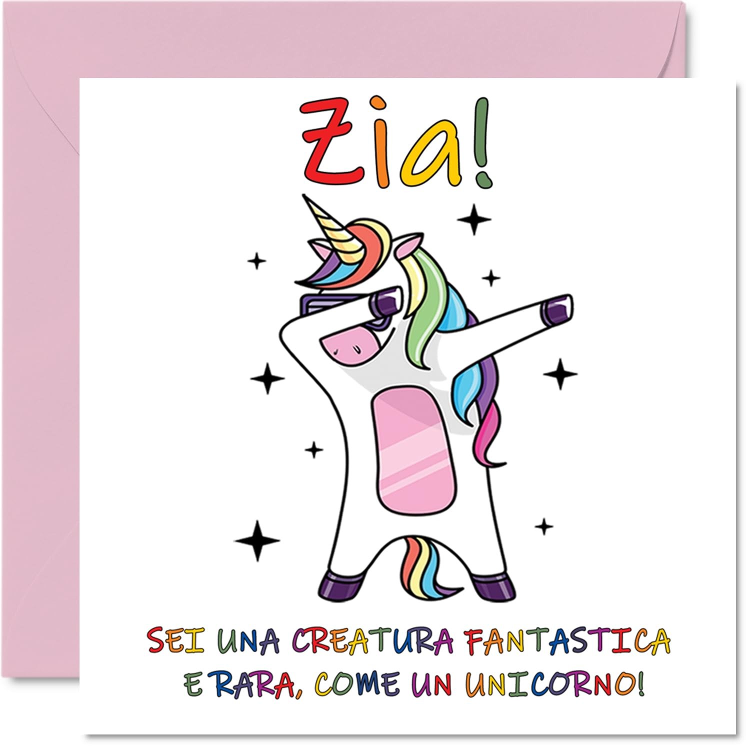 Stuff4 Divertenti biglietti di compleanno per zia – Unicorno Zia – (C7O)