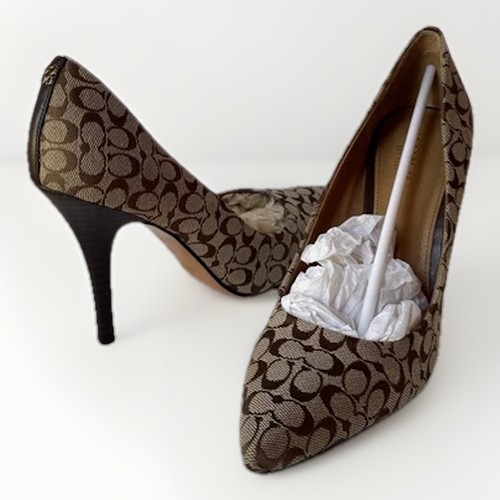 Coach hochhackige Damen-Pumps 7,5B braun Ellin Signature Jacquard adrett/Retro/Y2K - Bild 1 von 9