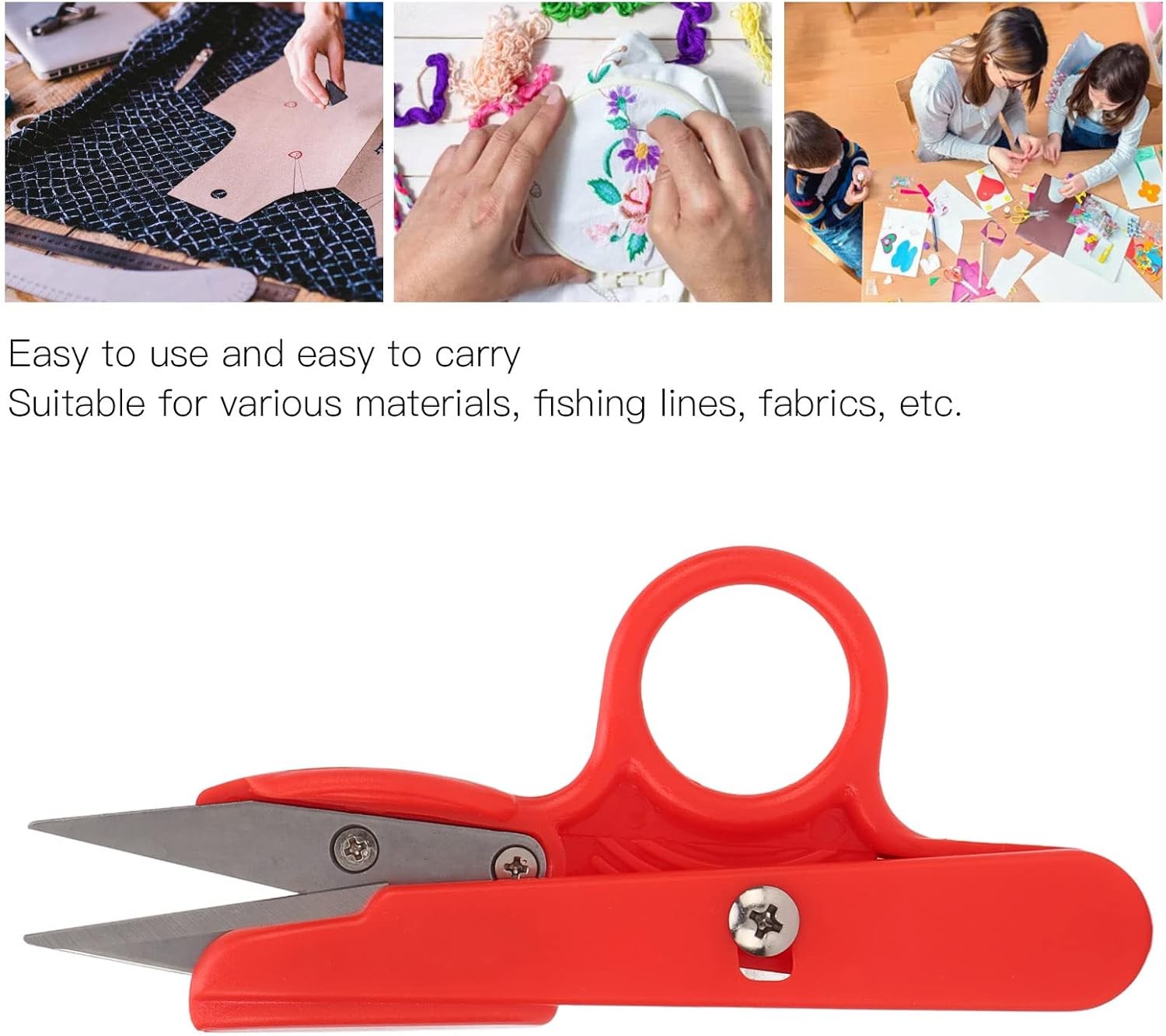 TOPINCN 3Pcs Compact Red Stainless Steel Thread Snips, Small Sewing 