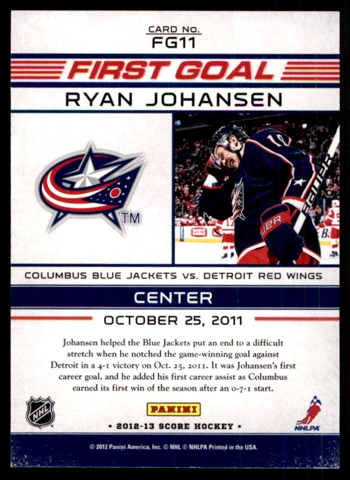 2012-13 Score First Goal Ryan Johansen Columbus Blue Jackets #FG11 - Image 2 of 2