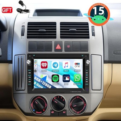 6G+128GB Android15 Autoradio Carplay GPS Navi Für VW Polo 9N Golf 4 Passat B5 T5