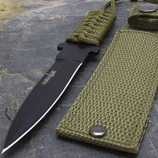Survivor Full Tang Sharp Double Edge Fixed Blade Outdoor Survival Knife & Sheath