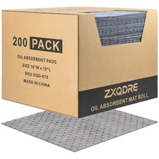 Oil Absorbent Pads 16" X 18", 5.5 Oz Heavy Duty Polypropylene Oil Absorbent Mat