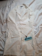Cherokee Women's Lab Coat Size Large White Button Up Front Unisex Fit New w/Tags