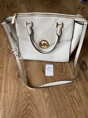 Michael Kors Hudson LG Satchel Vanilla Leather