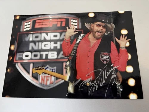 Singer HANK WILLIAMS JR Signed 4x6 Photo COUNTRY MUSIC AUTOGRAPH