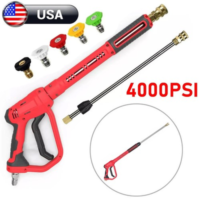 #ad #ad High Pressure Car Power Washer Gun Spray Wand Lance Nozzle Kit 4000PSI $32.98
