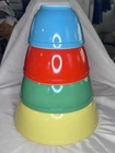 Vintage PYREX Primary Colors Nesting Bowl Set TM Stamp 1940’s Unnumbered