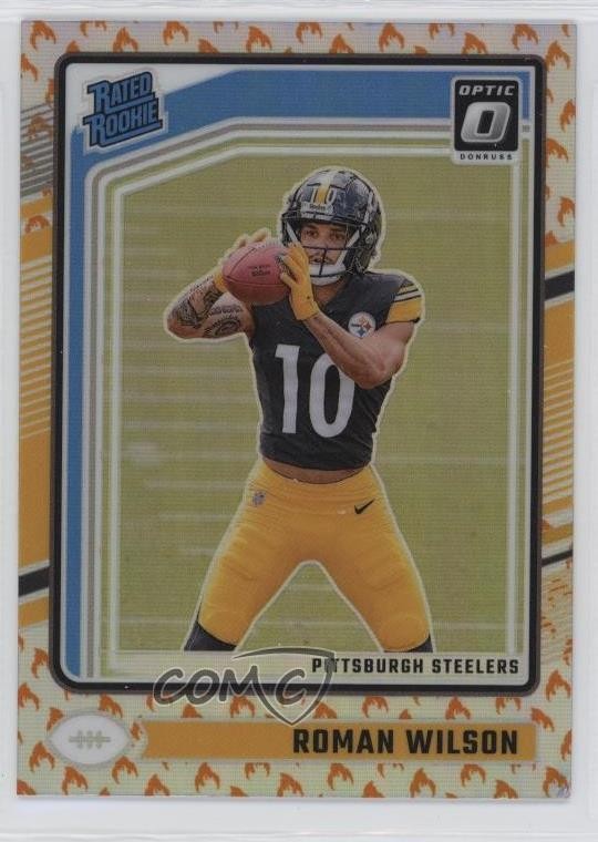 2024 Panini Donruss Optic Rated Fire Prizm Roman Wilson #285 Rookie RC 1pz3