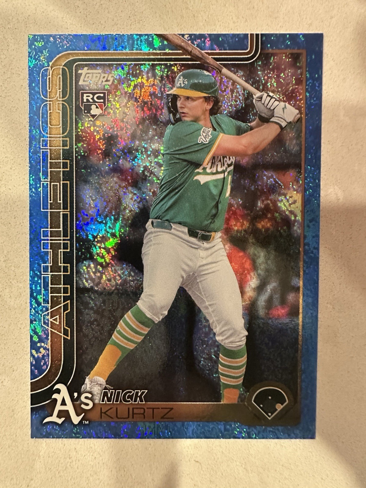 2025 Topps Update #US201 Nick Kurtz Blue Holo Foil Glitter /150 Retail Exclusive