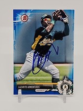 LAZARITO ARMENTEROS Signed IP 2017 Bowman DP BLUE PARALLEL AUTO Autograph /150